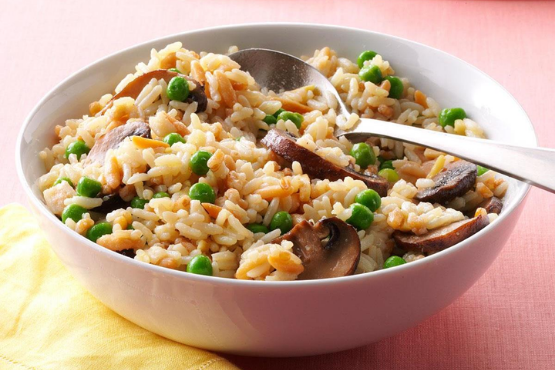 Mushroom and Peas Rice